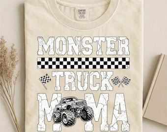 Monster Truck Mom Komfortfärger T-shirt Grunge Rutig Grafisk T-shirt Födelsedagspresent till henne