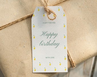 Amalfi Style Lemon Gift Tag | Customizable Digital Template with CANVA | Amalfi Coast Wedding Favor Tag |