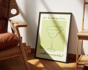 Margarita Cocktail Poster | Printable and Customizable | Kitchen, Bar & Living Decor