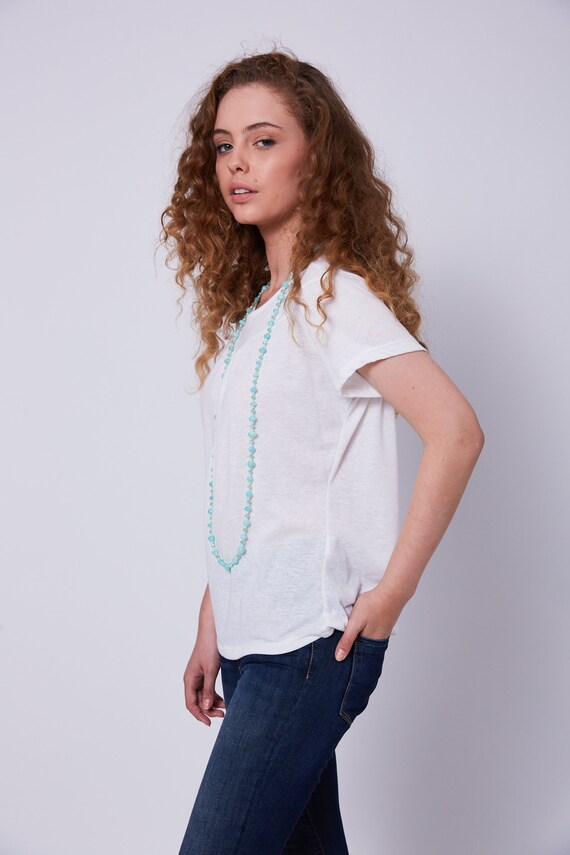 plus size white flowy shirt