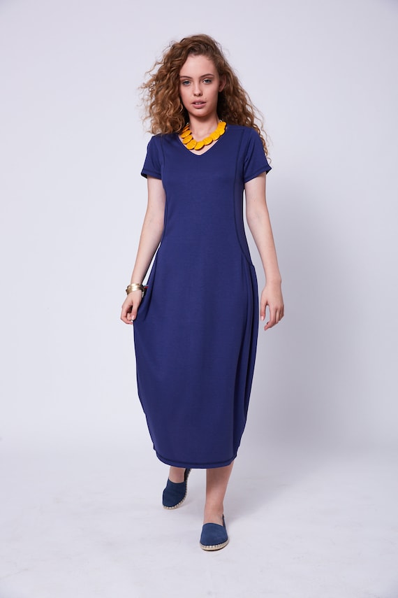 blue summer midi dress