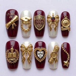White Burgundy Nails - Etsy White Burgundy Nails - Etsy