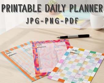 Dopamine Planner A4 | Colorful Day Organizer | Printable | PDF PNG JPG