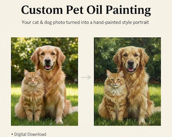 Personalized Pet Portrait – Custom Digital Oil Painting of Your Pet