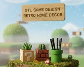 Retro Inspired Modular Home Decor STL | Pixel Style Desk Organizer