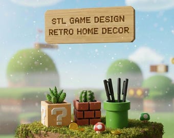 Retro Inspired Modular Home Decor STL | Pixel Style Desk Organizer