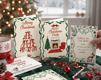 Holiday Invitation & Greeying Card Bundle – 5 Designs, 1 Purchase!