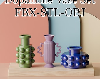 Vase Set for 3D Printer – Dopamine Modern Playful 3D Printable Sculptural Objects