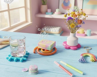 Dopamine Home Coaster & Soap Dish – Modern Multi-Use Decorative Object - Download STL File