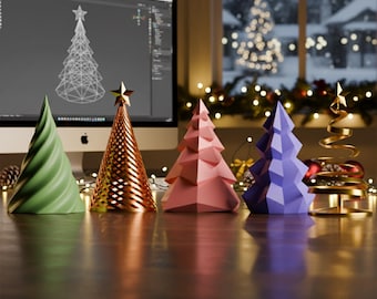 Christmas Tree STL Bundle – 5 Unique Holiday Models