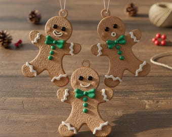 Gingerbread Man Ornament Set | 3D Model (STL + FBX)