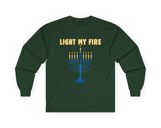 Featured listing image: Light My Fire Hanukkah Menorah Long Sleeve Shirt