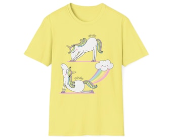Unicorn Rainbow Yoga Pose Funny Shirt