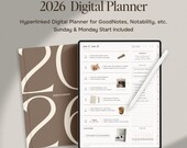 2026 Digital Planner GoodNotes Notability Planner iPad Daily Weekly Monthly Template Minimalist ADHD Planner
