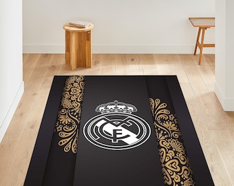 Alfombra del Real Madrid, Alfombra de habitación para adolescentes, Alfombra de sala de estar, Alfombra de área, Alfombra de equipo de fútbol, Alfombra de fútbol, Alfombra de campeones, Regalo de novio, Alfombra de 10x12, Alfombra de La Liga