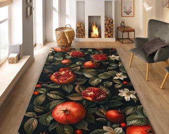 Tapete gótico Forestcore Vintage Pomegranate Decoração botânica Goblincore | Mystic Baroque Inspirado Dark Academia Floral Borboleta Whimsigothic