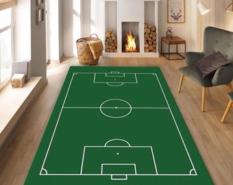 Football Rug, Football Pitch Rug, Green Rug, Match Rug, Sport Rug, Living Room Rug, Modern Rug, Kids Room Rug, Soccer Field Rug, Large Rug