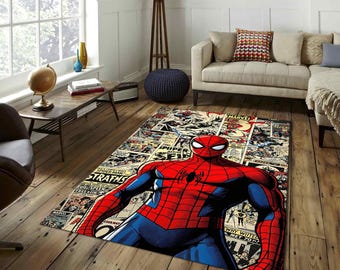 Spiderman Comic Book Rug, Spiderman Rug, Avenger Rug, Super Hero Rug, Kids Room Rug, Cool Rug, Spiderman Rug, Avenger Rug, Magazine Cover
