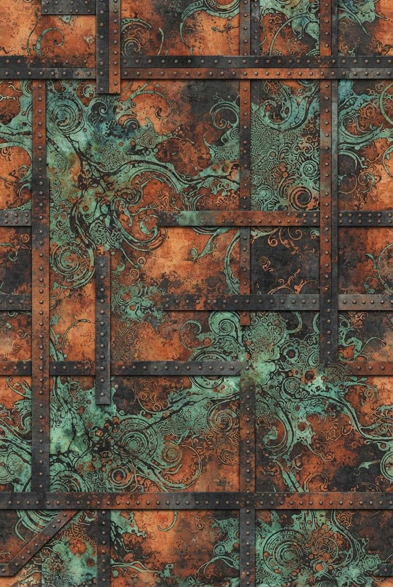 Texture Metal Rouiller Tapis industriel en cuivre rouillé | Tapis de couloir vintage en métal ...