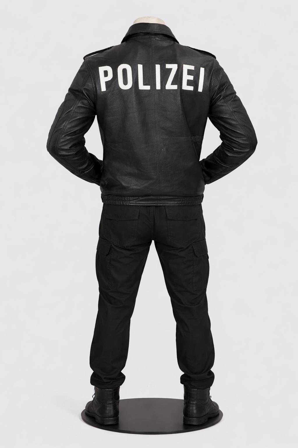 80S　GERMAN POLICE CUSTOM LEATHER JACKET 80s german police leather - Gem