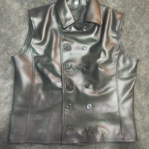 Handmade Spider-Man Noir Black Real Leather Vest: Jason Fitch Cosplay Costume image 4