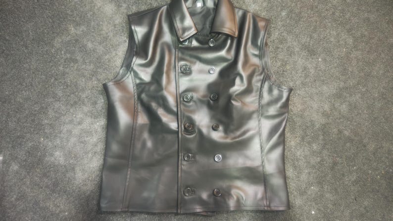 Handmade Spider-Man Noir Black Real Leather Vest: Jason Fitch Cosplay Costume image 4