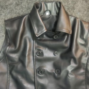 Handmade Spider-Man Noir Black Real Leather Vest: Jason Fitch Cosplay Costume image 6