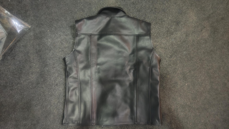 Handmade Spider-Man Noir Black Real Leather Vest: Jason Fitch Cosplay Costume image 5