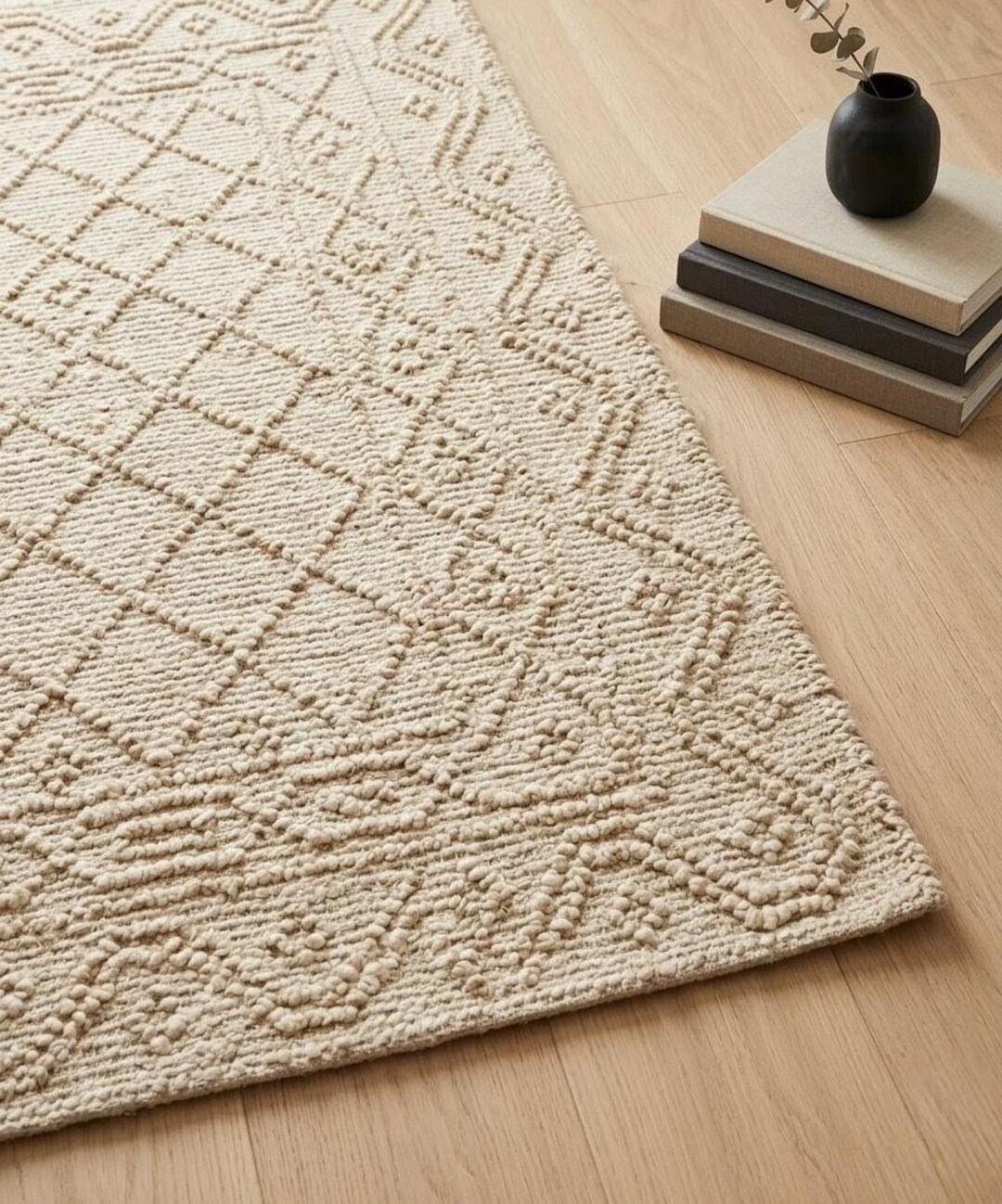 Ivory Jute Loop Rug Chunky Ivory Jute Rug | Handwoven Loop Area Rug, Rustic Farmhouse Decor ...