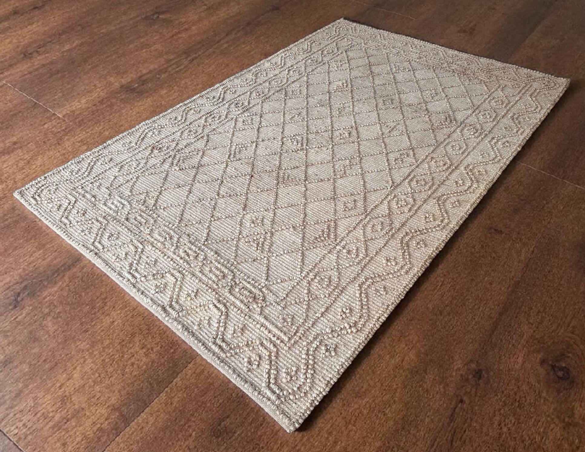 Ivory Jute Loop Rug Chunky Ivory Jute Rug | Handwoven Loop Area Rug, Rustic Farmhouse Decor ...