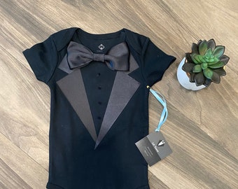 Baby Boy Tuxedo Outfit | Perfect for Weddings, Holidays, Birthdays & Special Events | Formal Suit for Newborns and Infants | Clothing