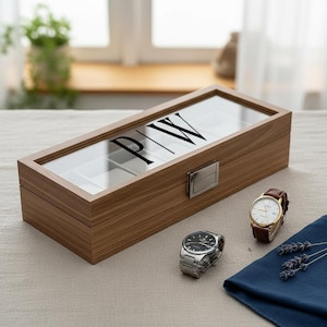 Personalized watch case for 6 watches, 5 designs men&#39;s gift Father&#39;s Day Christmas watch box watch storage wristwatches