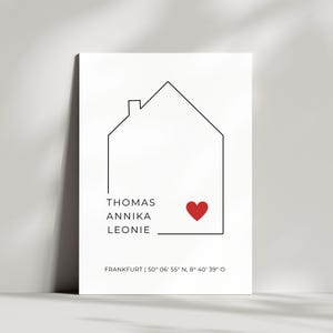 Carte personnalisée pour l'achat d'une maison, un déménagement, une pendaison de crémaillère, un cadeau de bienvenue, une fête de pendaison de crémaillère