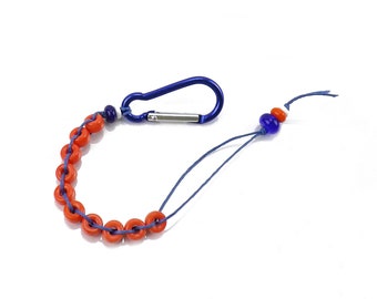 Orange Golf Bead Counter, Orange Blue and White Broncos Golf Counter Beads, Golf Stroke Counter, Golf Gift for Broncos Fan, Orange Golf Gift