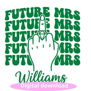 Retro Bachelorette Future Mrs PNG: Spersonalizowana nazwa przyszłej panny młodej w formacie PNG Groovy Bridal Typography