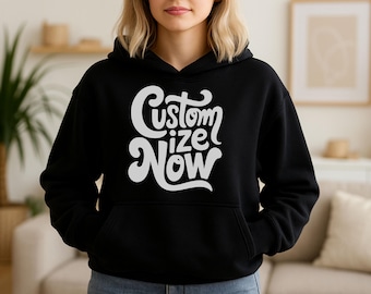 Czarna bluza z kapturem | Bluza Bella Canvas 3719 Unisex PSD i JPEG do pobrania | Przytulny styl życia dla sprzedawców Etsy i POD