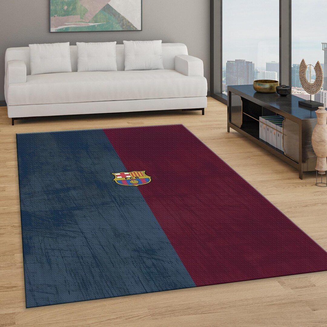Barcelona Football Rug: Soccer Team Carpet, Sports Fan Gift - Etsy