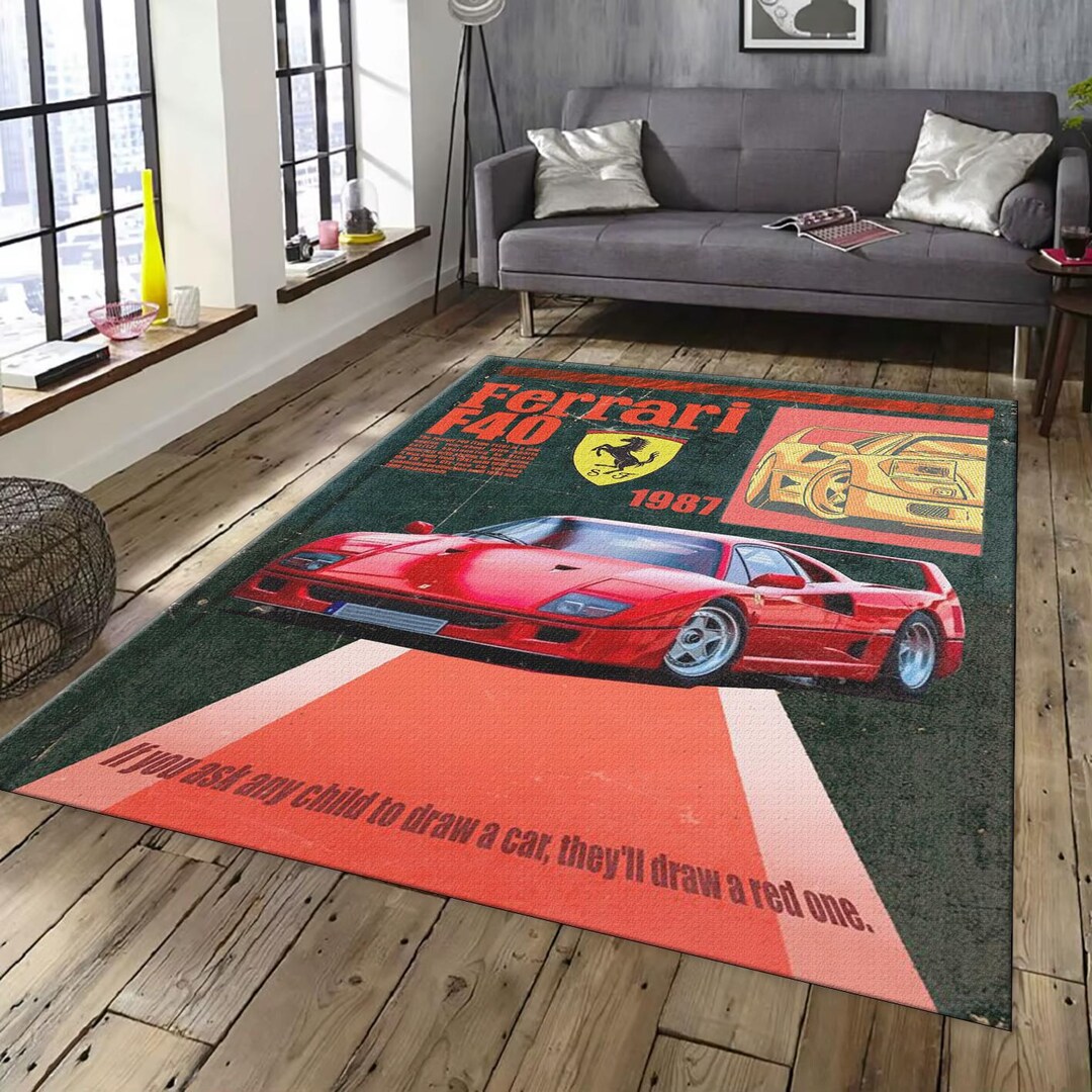 F40 Iconic Car,ferrari Rug,team Ferrari,poster Car Rug,gift to ...