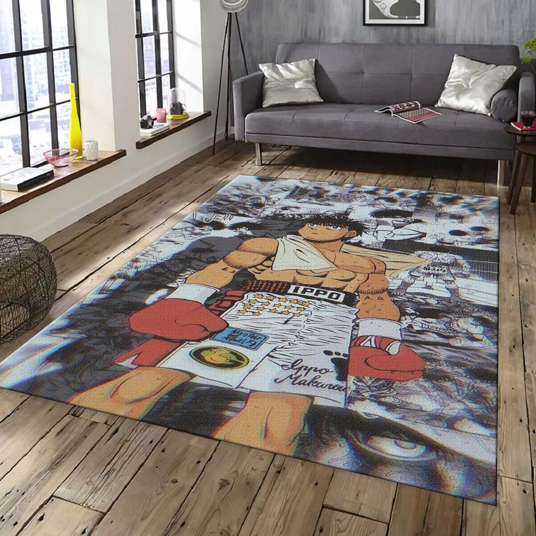 Hajime No Ippo Rug, Makunouchi Boxing Art | Dempsey Roll Anime Decor ...