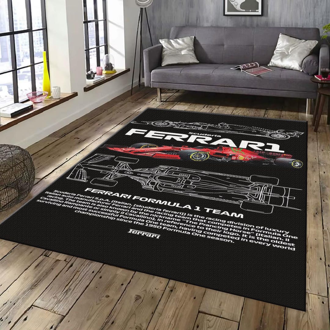 Ferrari F1 Team Rug: Custom Racing Car Carpet - Etsy