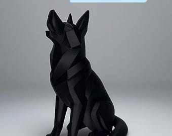 German Shepherd Statue STL | 3D Printable Modern Dog Sculpture | Dog Lover Gift | Pet Memorial Decor | Digital Download File