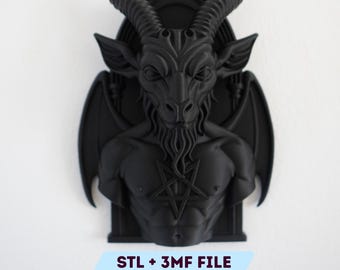 Baphomet Wall Decor STL | 3D Printable Occult Wall Art | Witchy Pagan Altar Decor | Satanic Gothic Home | Digital Download File