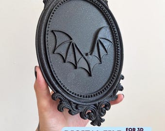 Gothic Bat Wall Frame STL v2 | 3D Printable Halloween Picture Frame | Witchy Mirror Frame | Spooky Bat Decor | Digital Download File