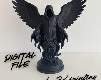 Ethereal Reaper Statue STL | 3D Printable Grim Reaper Figure | Witchy Death Decor | Halloween Goth Sculpture | Digital Download File