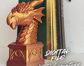 Drakenboekensteun STL v2 | 3D-printbare fantasieboekensteun | Heksenachtige bibliotheekdecoratie | Cadeau voor drakenliefhebbers | Digitaal downloadbestand