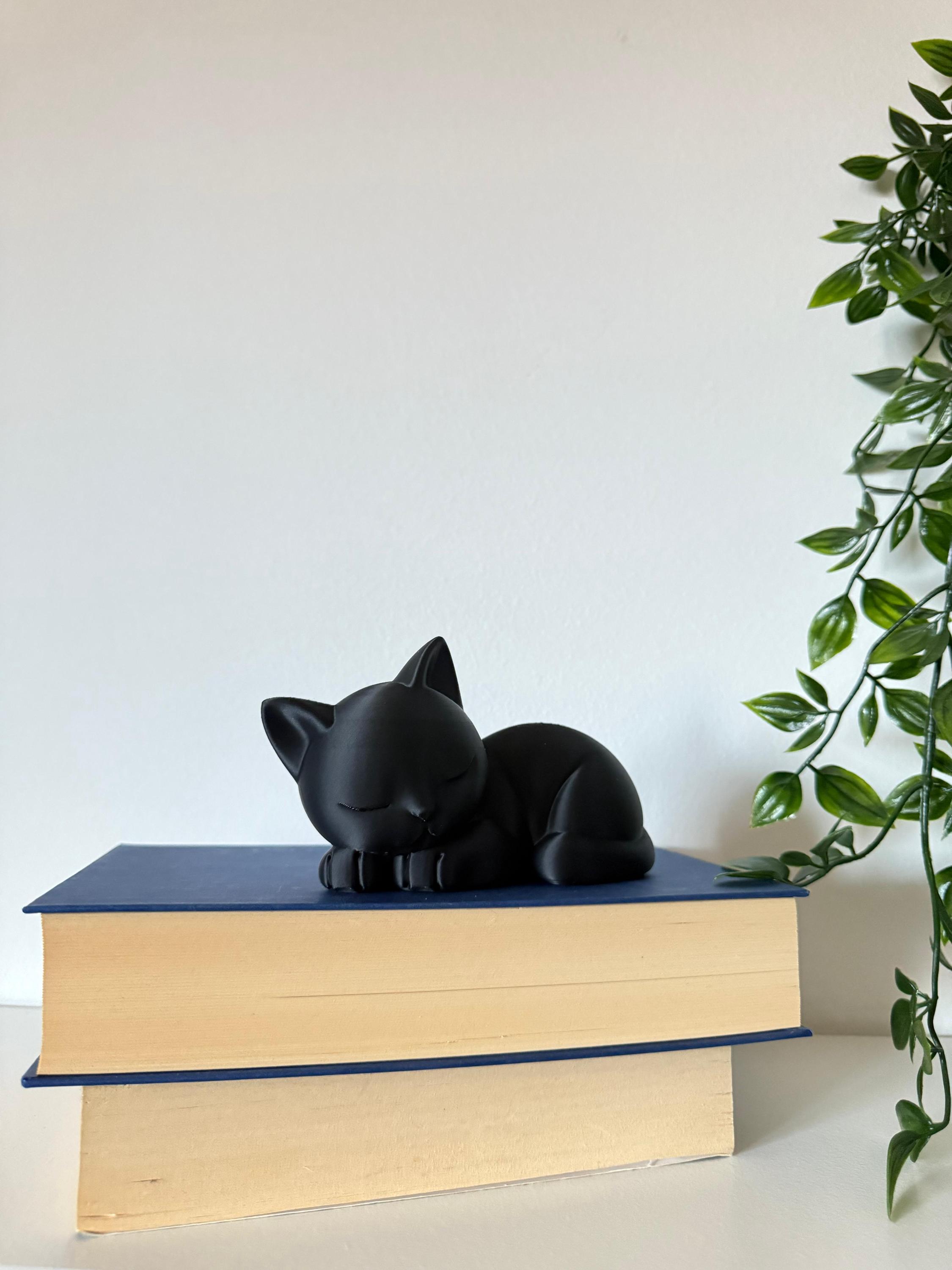 Sleeping Cat STL File | 3D Printable Cat Figurine | Witchy Black