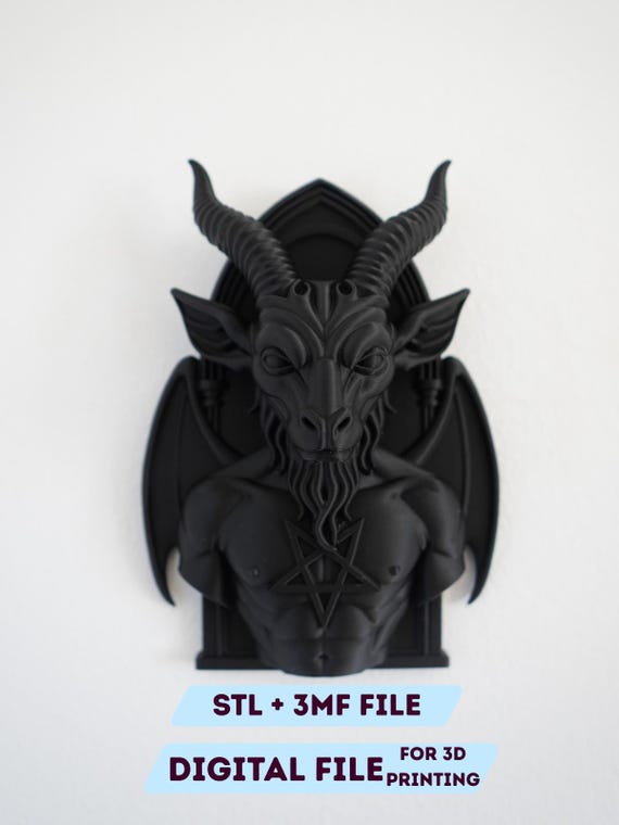 Baphomet Wall Decor STL | 3D Printable Occult Wall Art | Witchy Pagan Altar Decor | Satanic Gothic Home | Digital Download File