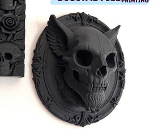 Vampire Gargoyle Wall Frame STL | 3D Printable Gothic Picture Frame | Witchy Mirror Frame | Halloween Wall Decor | Digital Download File