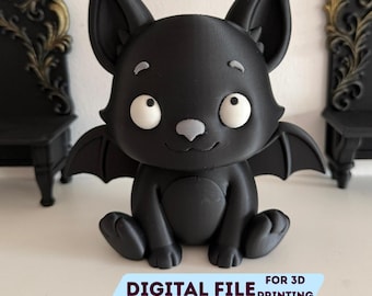 Cute Bat Figurine STL | 3D Printable Halloween Bat Statue | Witchy Goth Decor | Spooky Cute Home Decor | Digital Download File