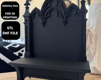 Gothic Cathedral Display Stand STL v2 | 3D Printable Tabletop Sculpture | Witchy Altar Centerpiece | Dark Academia Decor | Digital Download